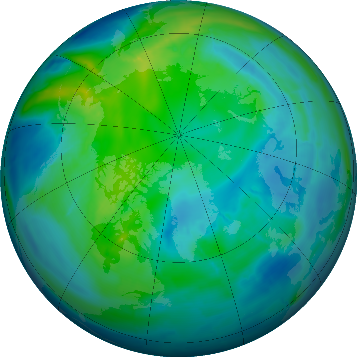 Arctic ozone map for 27 October 2013